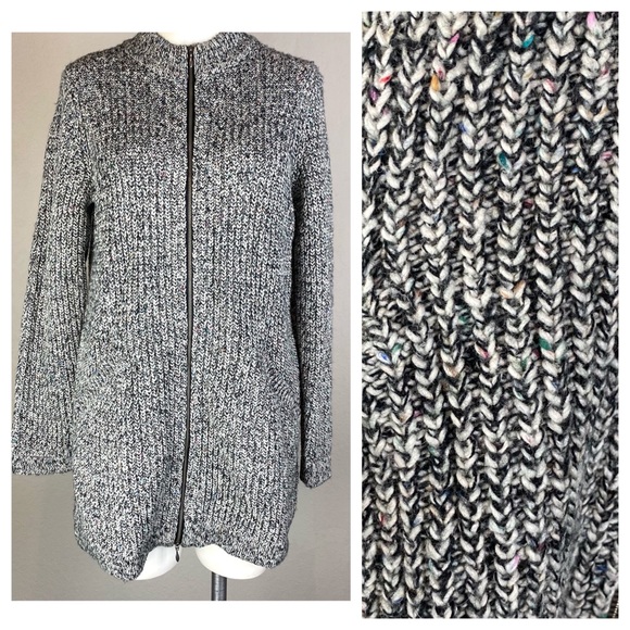 J. Jill Sweaters - J.Jill Knit Full Zip Mock Turtle Neck Sweater Wool